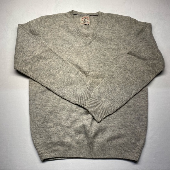 Springfield Original Lambswool Women’s V Neck Grey Long Sleeve Sweater Size L - Picture 1 of 8